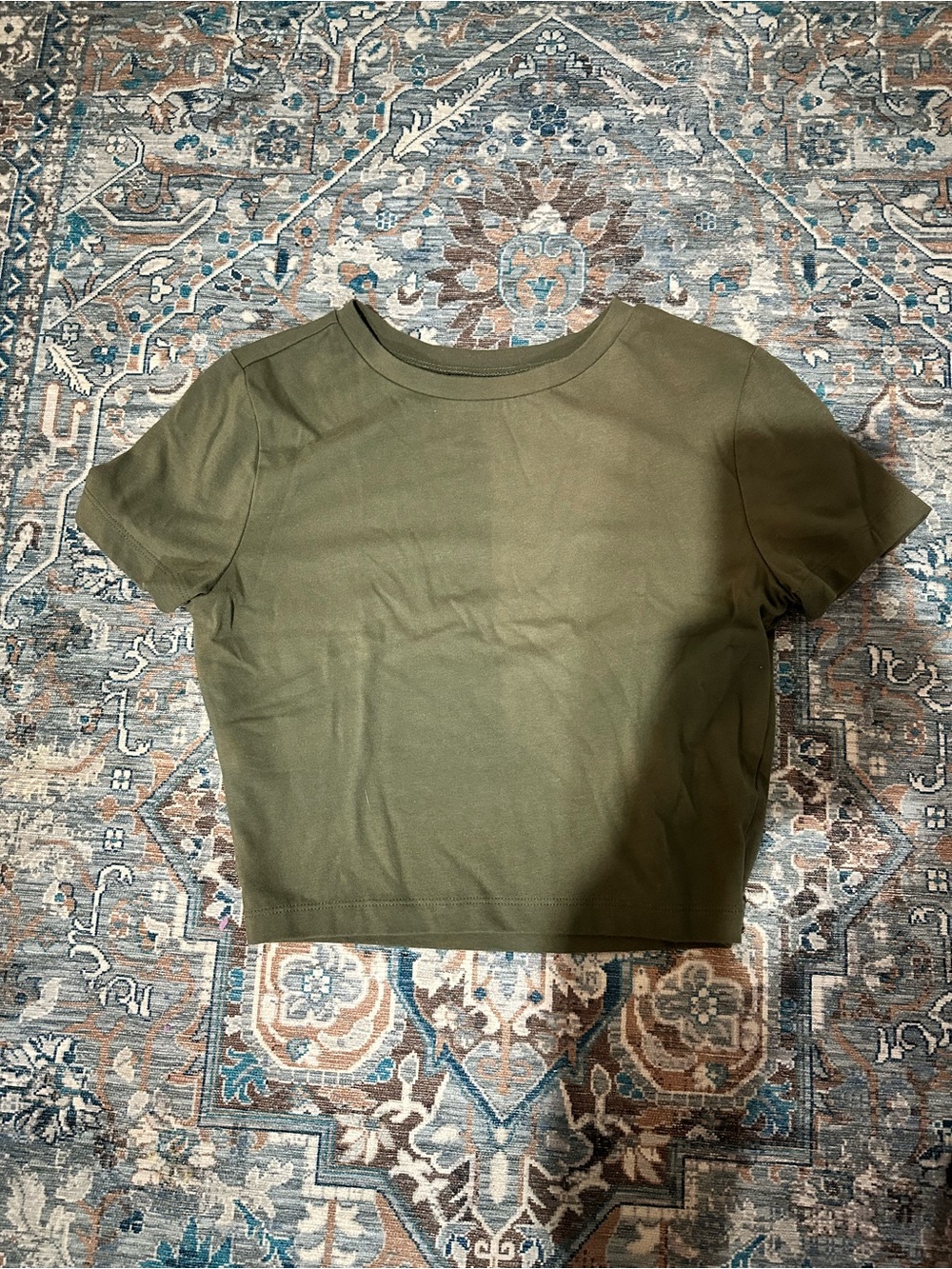 wild fable Olive Cropped Crewneck Tee